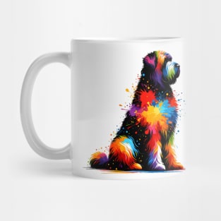 Abstract Bouvier des Flandres in Colorful Splash Art Mug